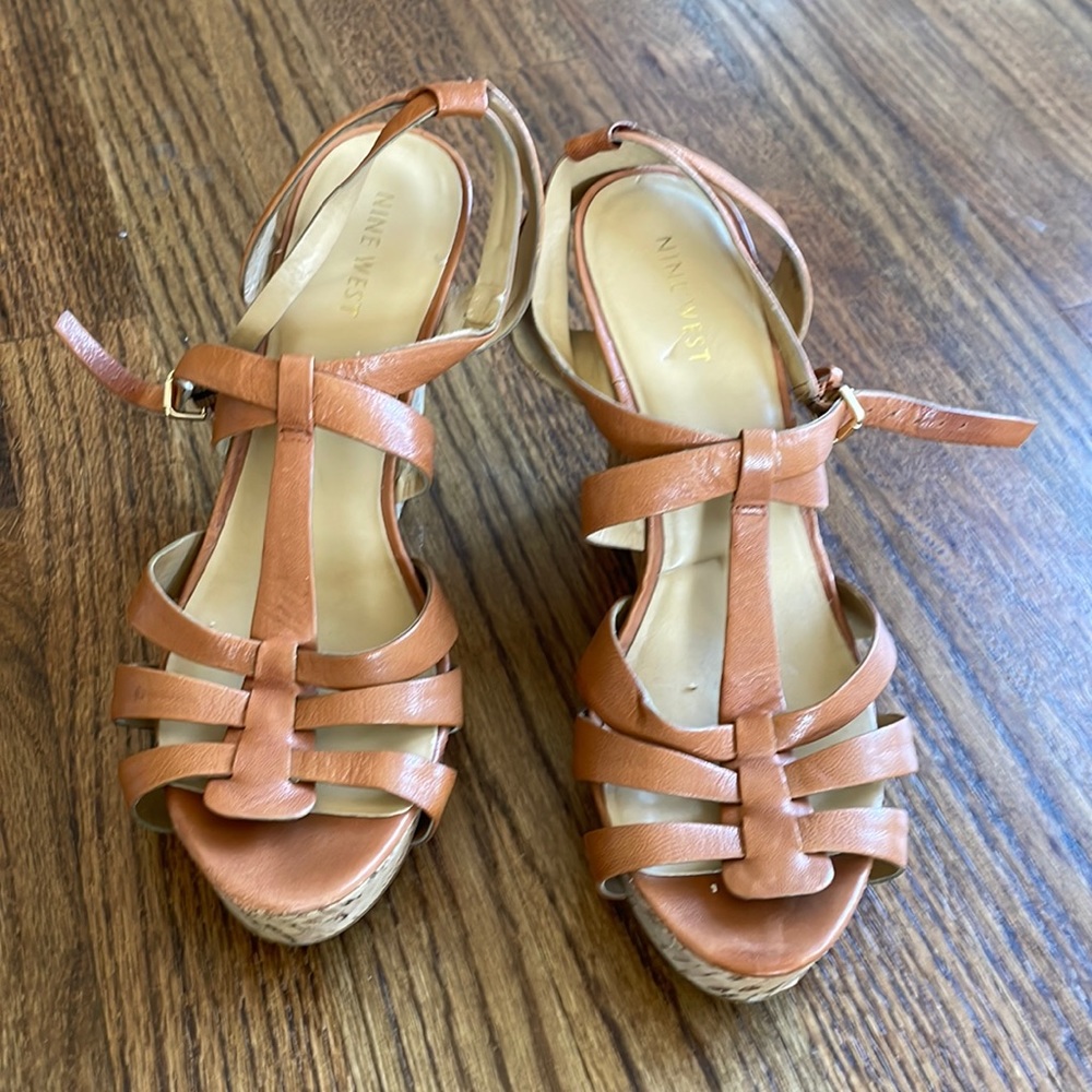 Nine West womens cork wedge heels